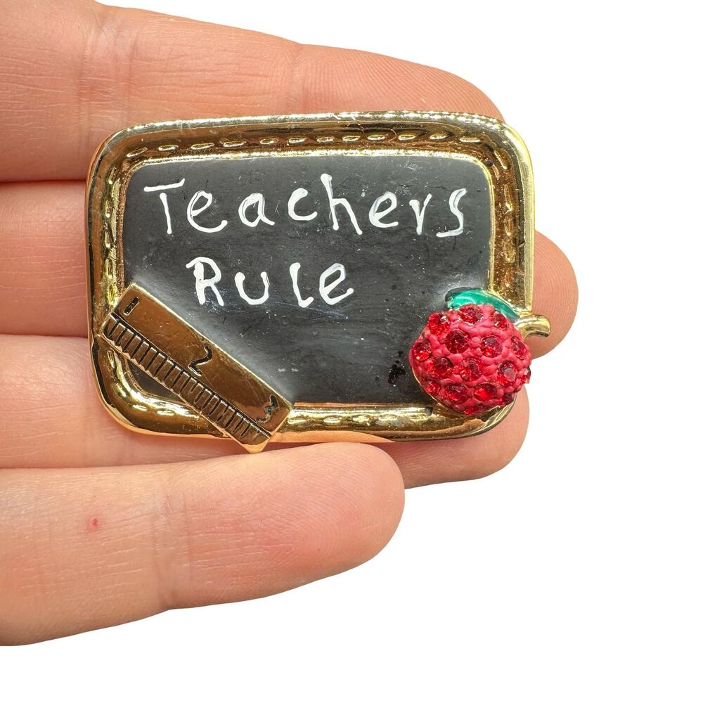 Vintage "Teachers Rule" Brooch, Teacher Appreciation Gift